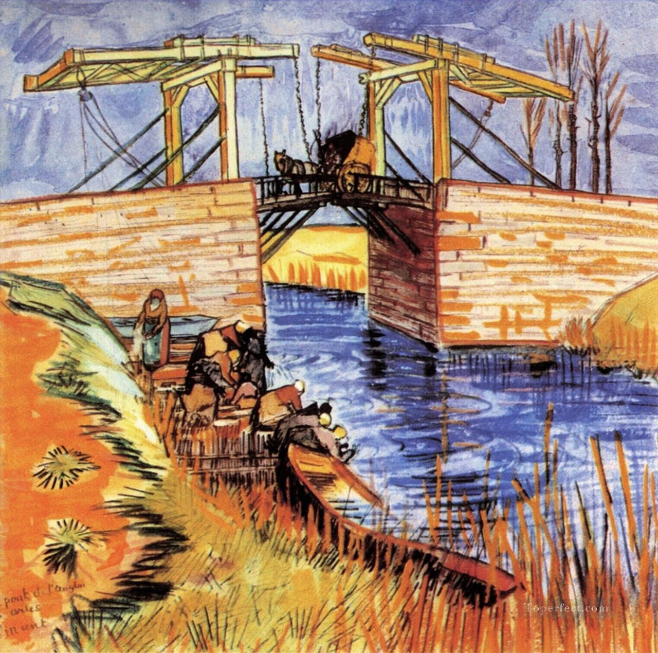 The Langlois Bridge at Arles 2 Vincent van Gogh Oil Paintings